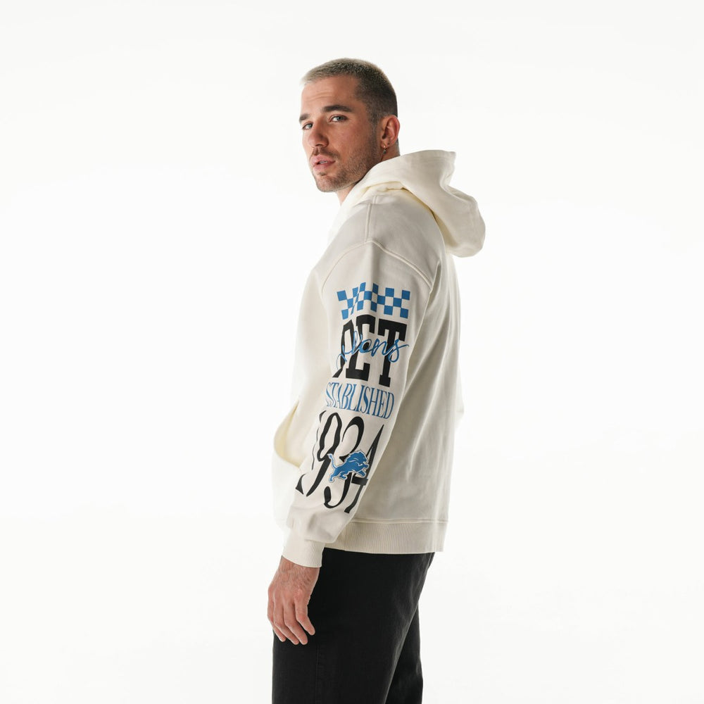 Detroit Lions The Wild Collective Unisex Stacked Graphic Sleeve Fleece Hoodie | NFL Discount