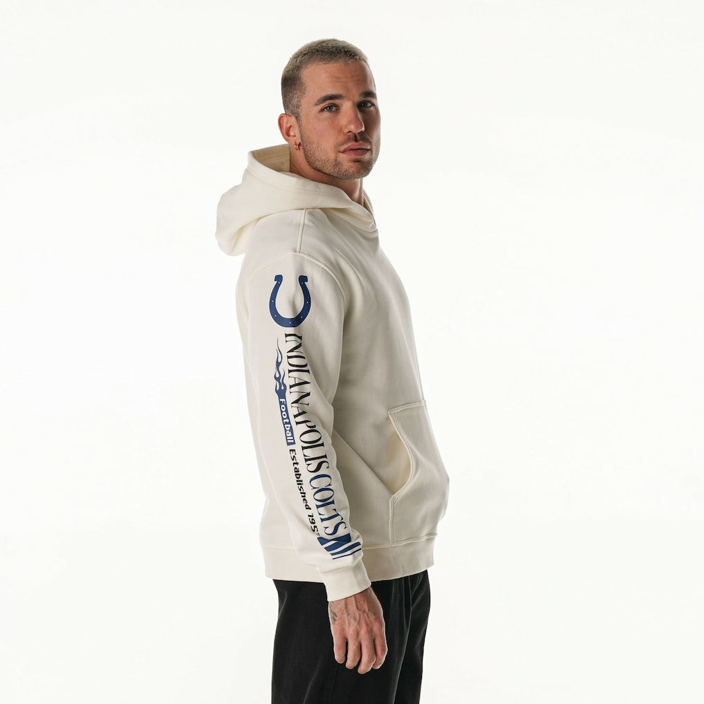 Indianapolis Colts The Wild Collective Unisex Stacked Graphic Sleeve Fleece Hoodie | NFL Discount