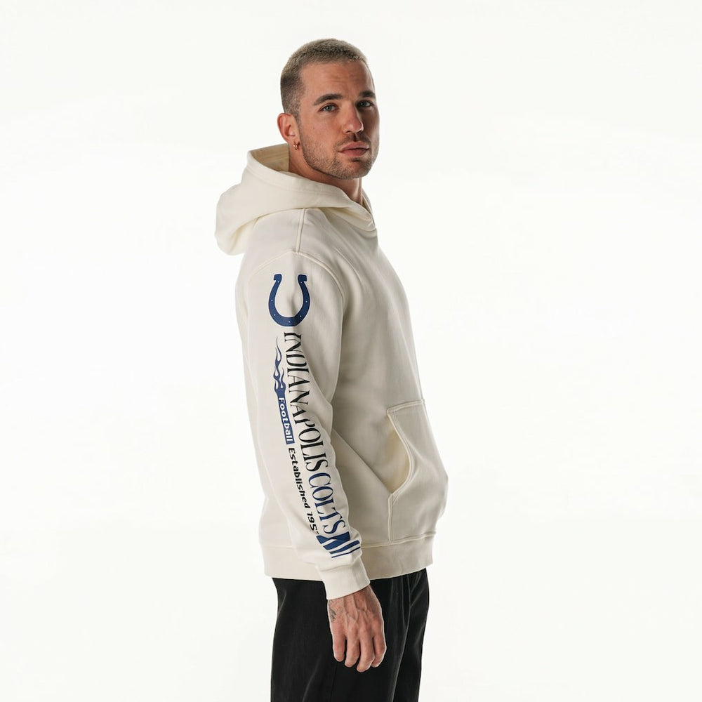 Indianapolis Colts The Wild Collective Unisex Stacked Graphic Sleeve Fleece Hoodie | NFL Discount