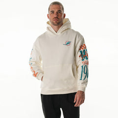 Miami Dolphins The Wild Collective Unisex Stacked Graphic Sleeve Fleece Hoodie | NFL Sale