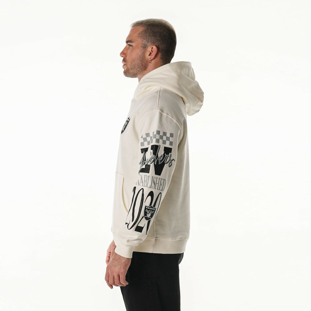 Las Vegas Raiders The Wild Collective Unisex Stacked Graphic Sleeve Fleece Hoodie | NFL New