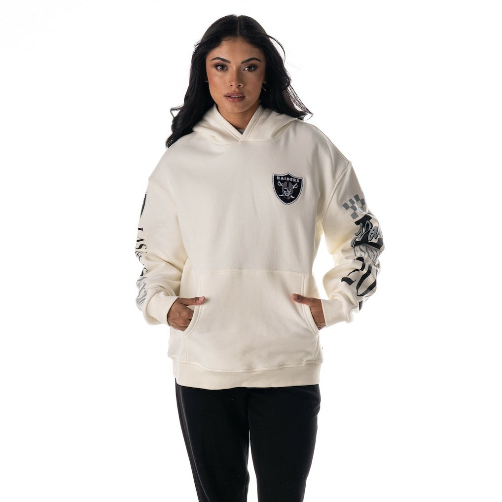 Las Vegas Raiders The Wild Collective Unisex Stacked Graphic Sleeve Fleece Hoodie | NFL New