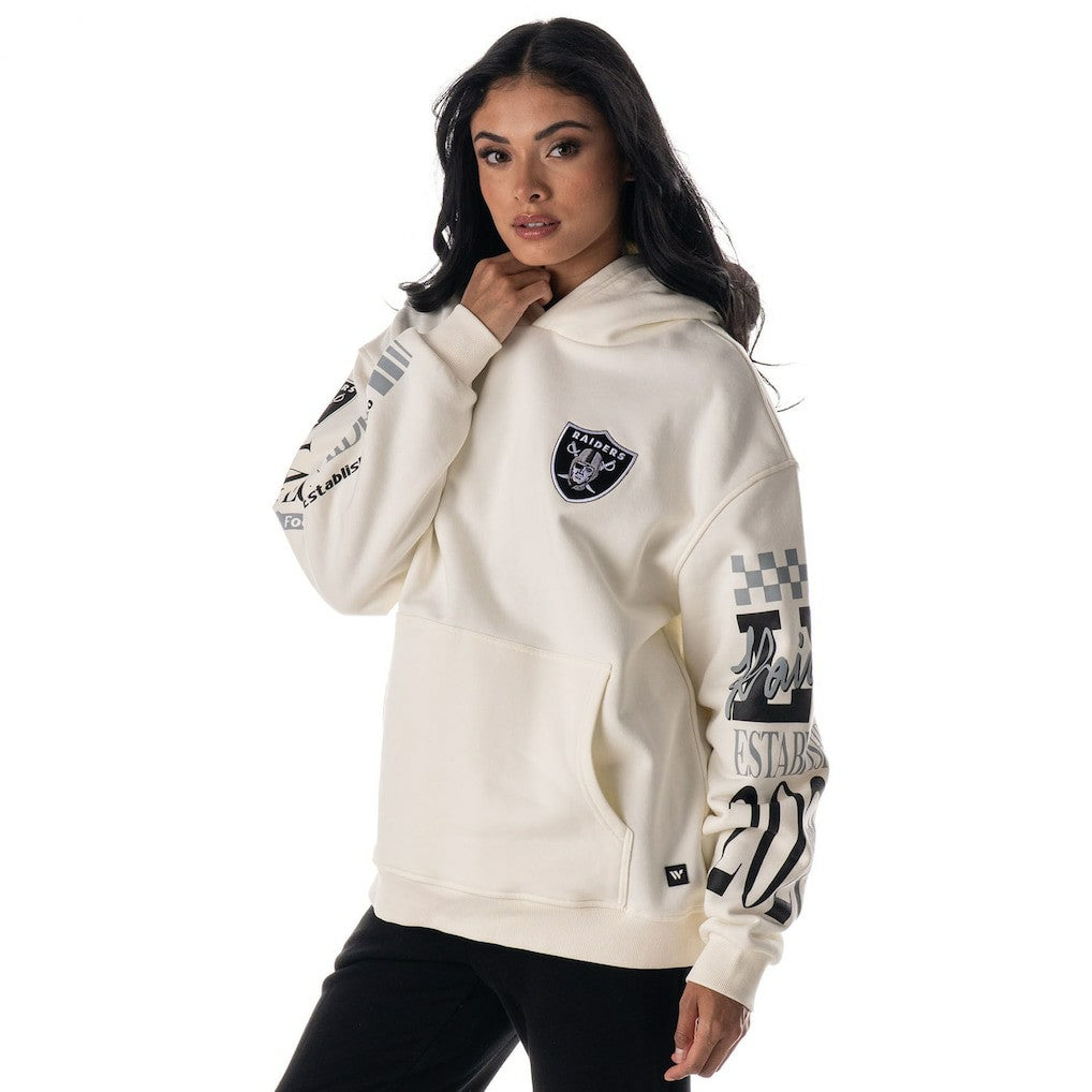 Las Vegas Raiders The Wild Collective Unisex Stacked Graphic Sleeve Fleece Hoodie | NFL New
