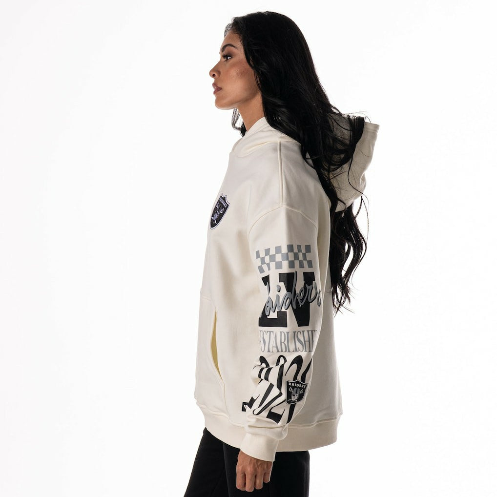Las Vegas Raiders The Wild Collective Unisex Stacked Graphic Sleeve Fleece Hoodie | NFL New