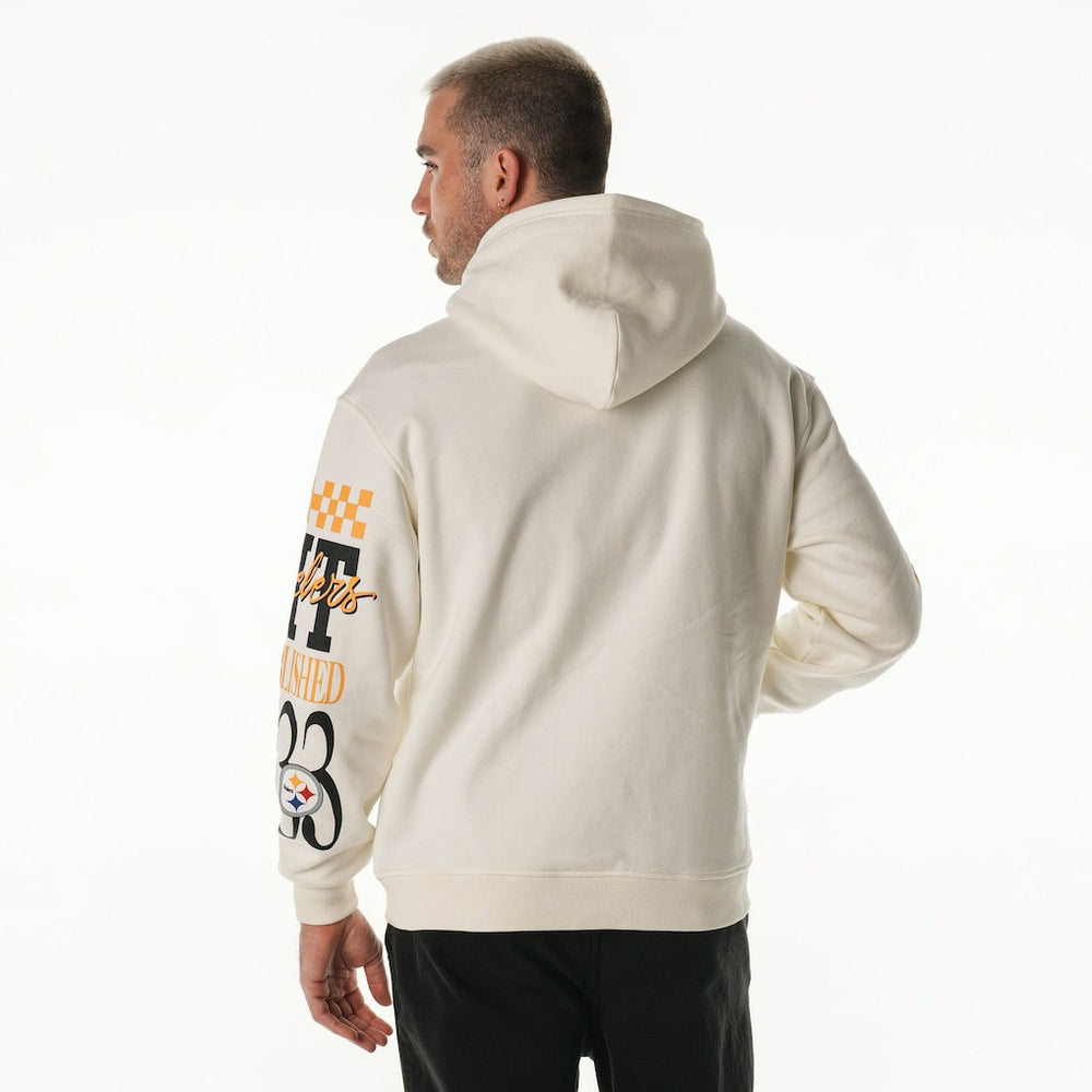 Pittsburgh Steelers The Wild Collective Unisex Stacked Graphic Sleeve Fleece Hoodie | NFL Outlet