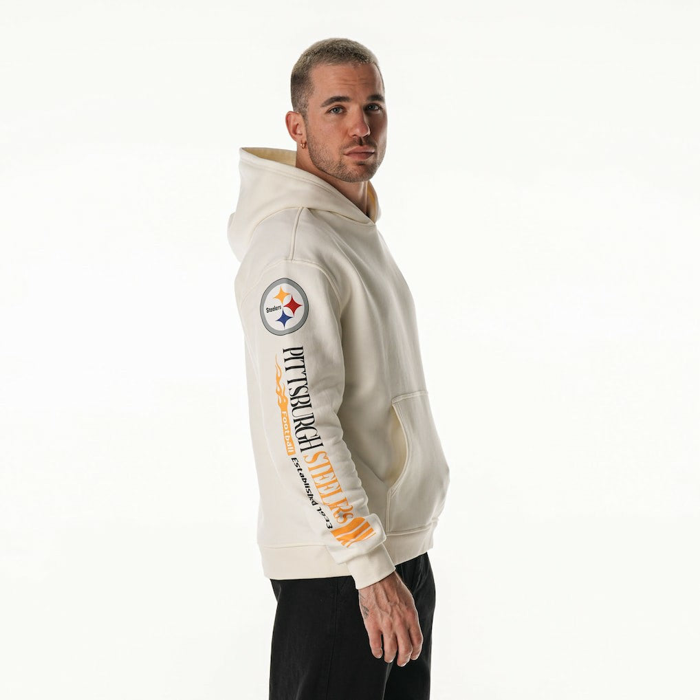 Pittsburgh Steelers The Wild Collective Unisex Stacked Graphic Sleeve Fleece Hoodie | NFL Outlet