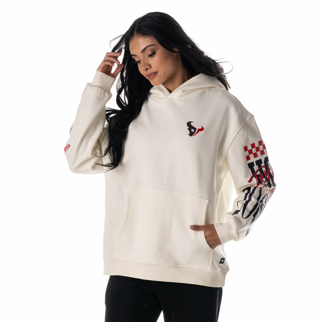 Houston Texans The Wild Collective Unisex Stacked Graphic Sleeve Fleece Hoodie | NFL Near me