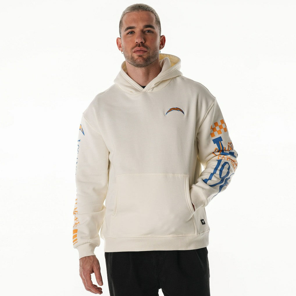 Los Angeles Chargers The Wild Collective Unisex Stacked Graphic Sleeve Fleece Hoodie | NFL New