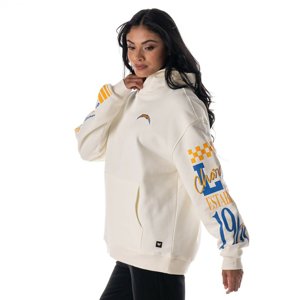 Los Angeles Chargers The Wild Collective Unisex Stacked Graphic Sleeve Fleece Hoodie | NFL New