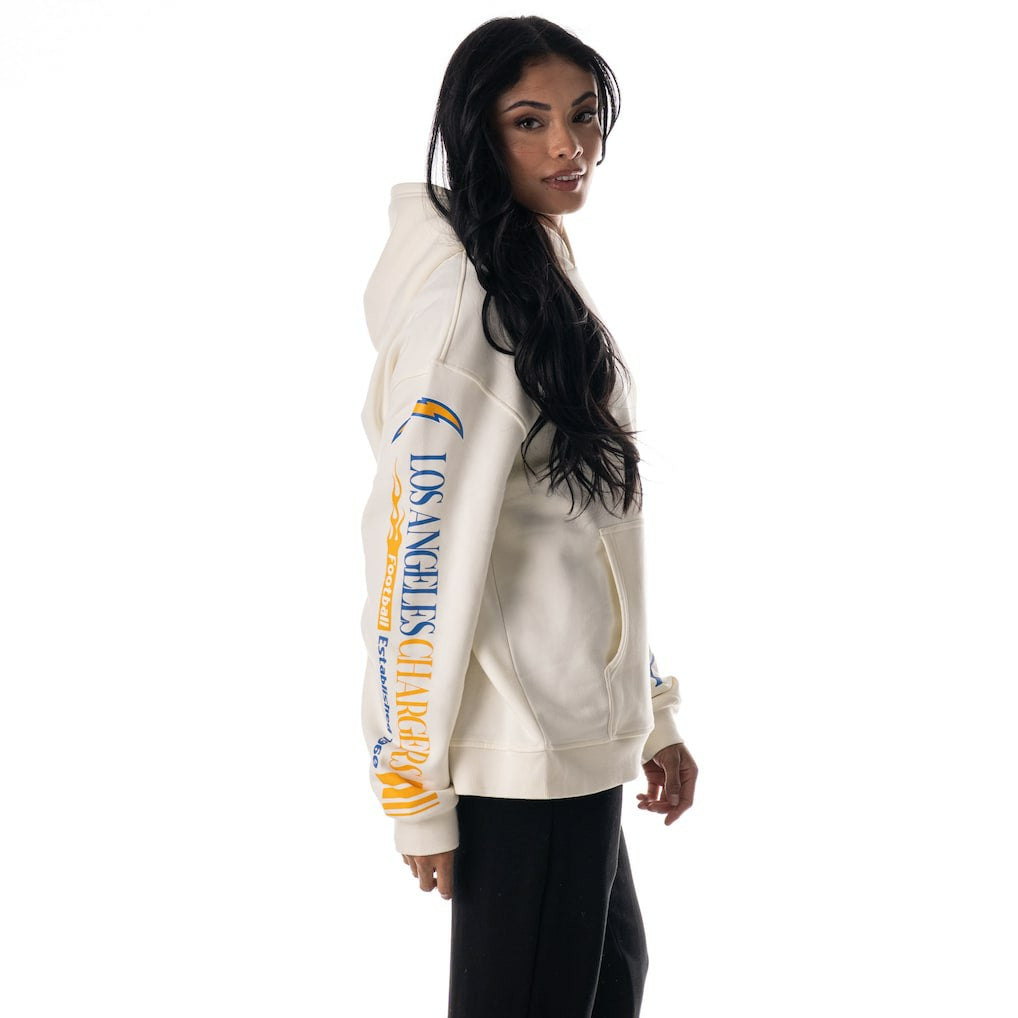 Los Angeles Chargers The Wild Collective Unisex Stacked Graphic Sleeve Fleece Hoodie | NFL New