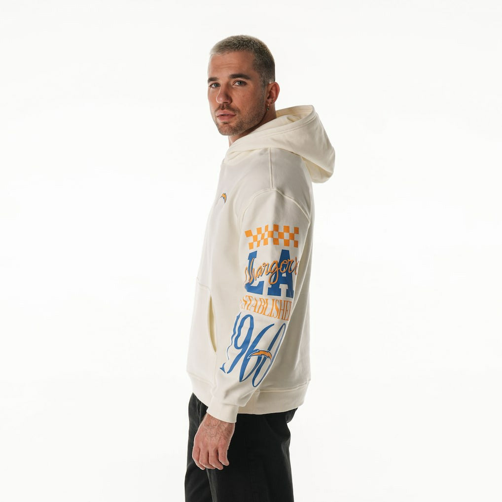 Los Angeles Chargers The Wild Collective Unisex Stacked Graphic Sleeve Fleece Hoodie | NFL New