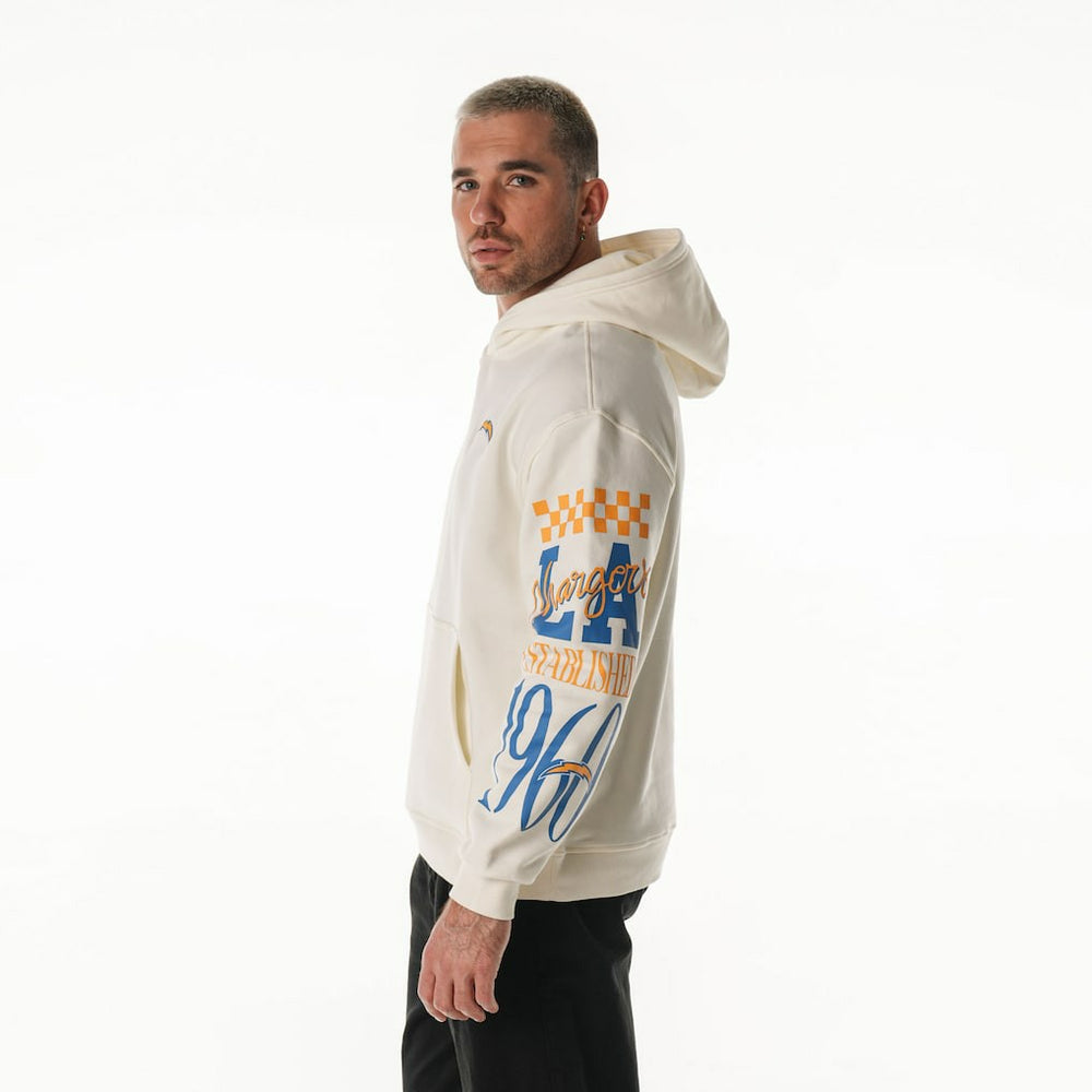 Los Angeles Chargers The Wild Collective Unisex Stacked Graphic Sleeve Fleece Hoodie | NFL New