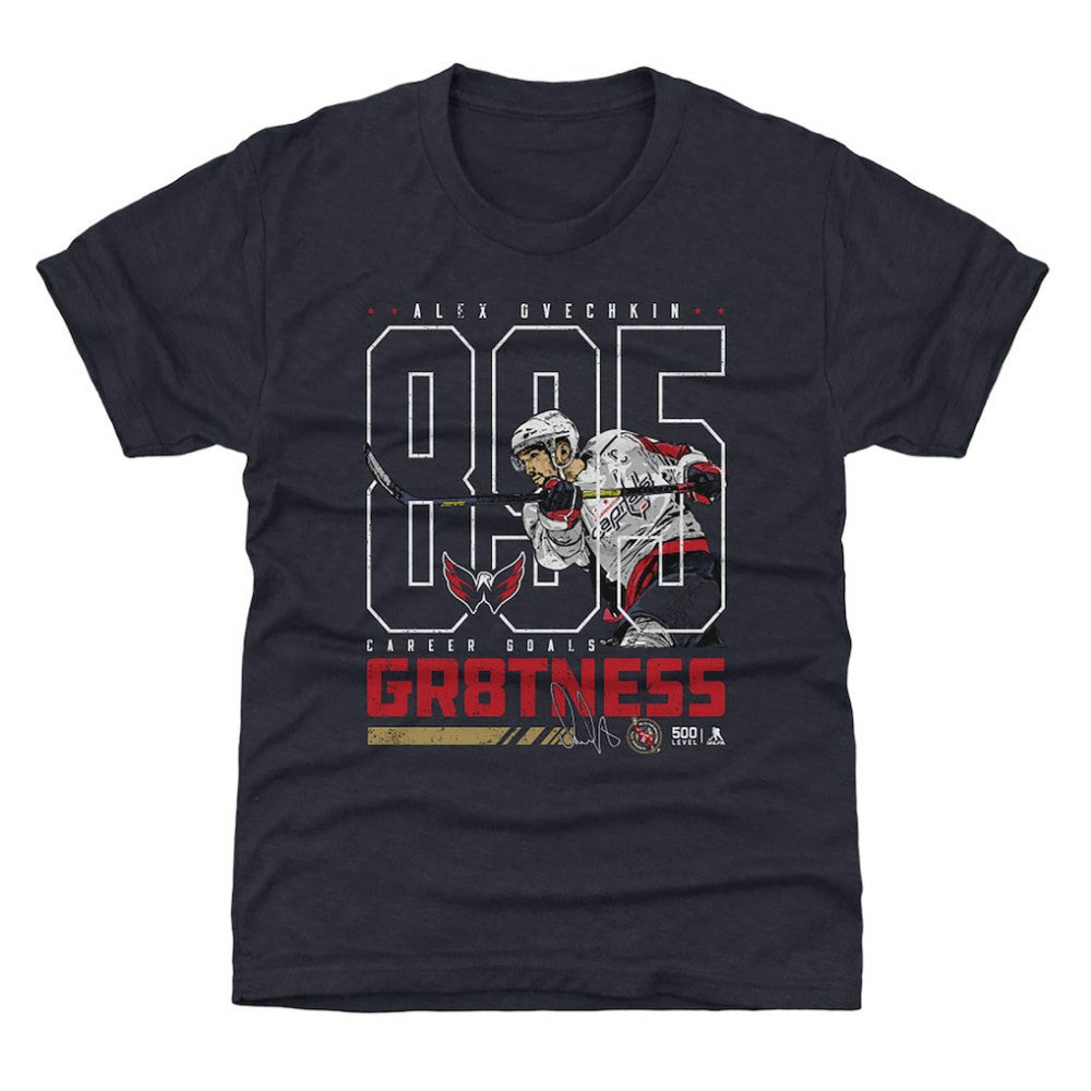 Alexander Ovechkin Washington Capitals 500 Level Youth NHL All-Time Leading Goal Scorer Outline T-Shirt -  NHL T-shirts