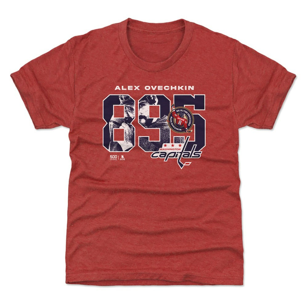 Alexander Ovechkin Washington Capitals 500 Level Youth NHL All-Time Leading Goal Scorer Overlay T-Shirt -  NHL T-shirts