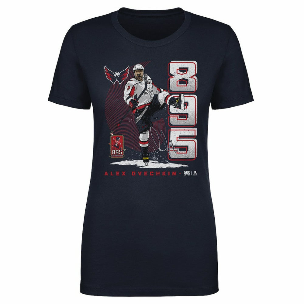 Alexander Ovechkin Washington Capitals 500 Level Women's NHL All-Time Leading Goal Scorer Vertical T-Shirt -  NHL T-shirts