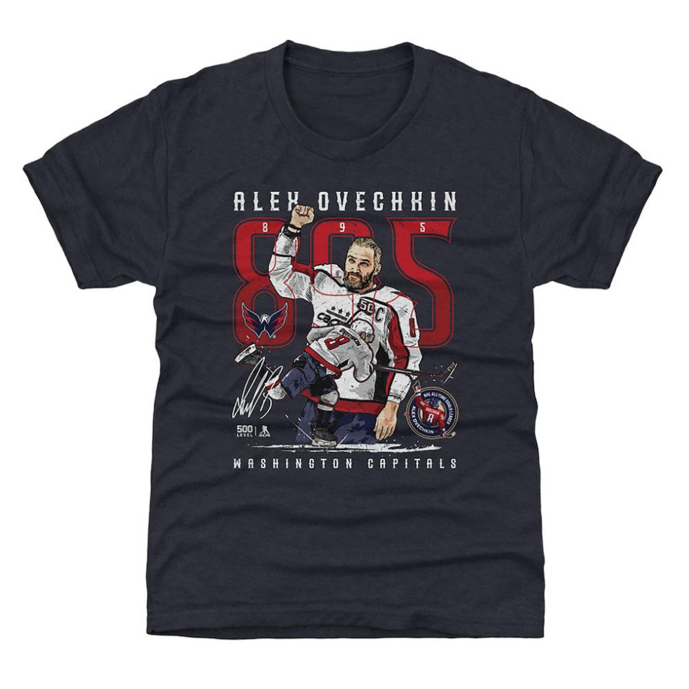 Alexander Ovechkin Washington Capitals 500 Level Youth NHL All-Time Leading Goal Scorer The Shot T-Shirt -  NHL T-shirts