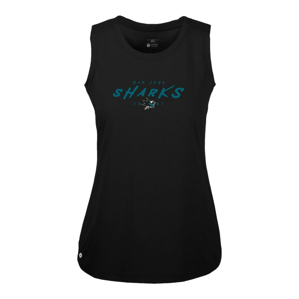 San Jose Sharks Levelwear Women's Macy Scratched Tank Top -  NHL Tank Top