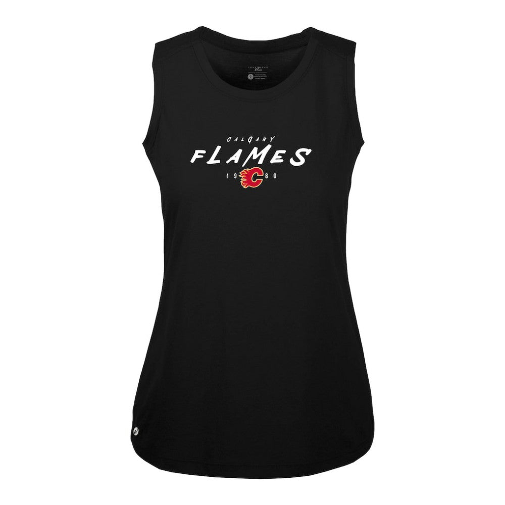 Calgary Flames Levelwear Women's Macy Scratched Tank Top -  NHL Tank Top