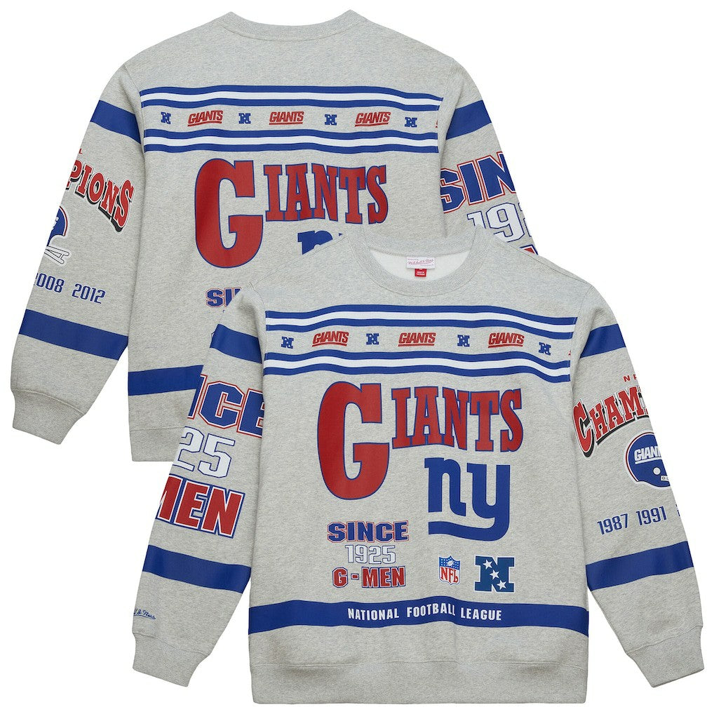 New York Giants All Over Print Vintage Fleece Crewneck Sweatshirt | NFL Hot