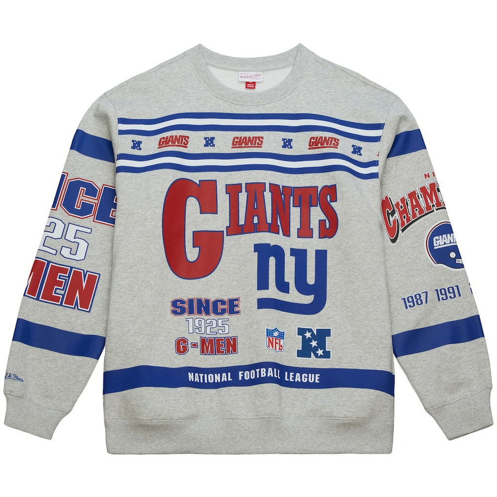New York Giants All Over Print Vintage Fleece Crewneck Sweatshirt | NFL Hot