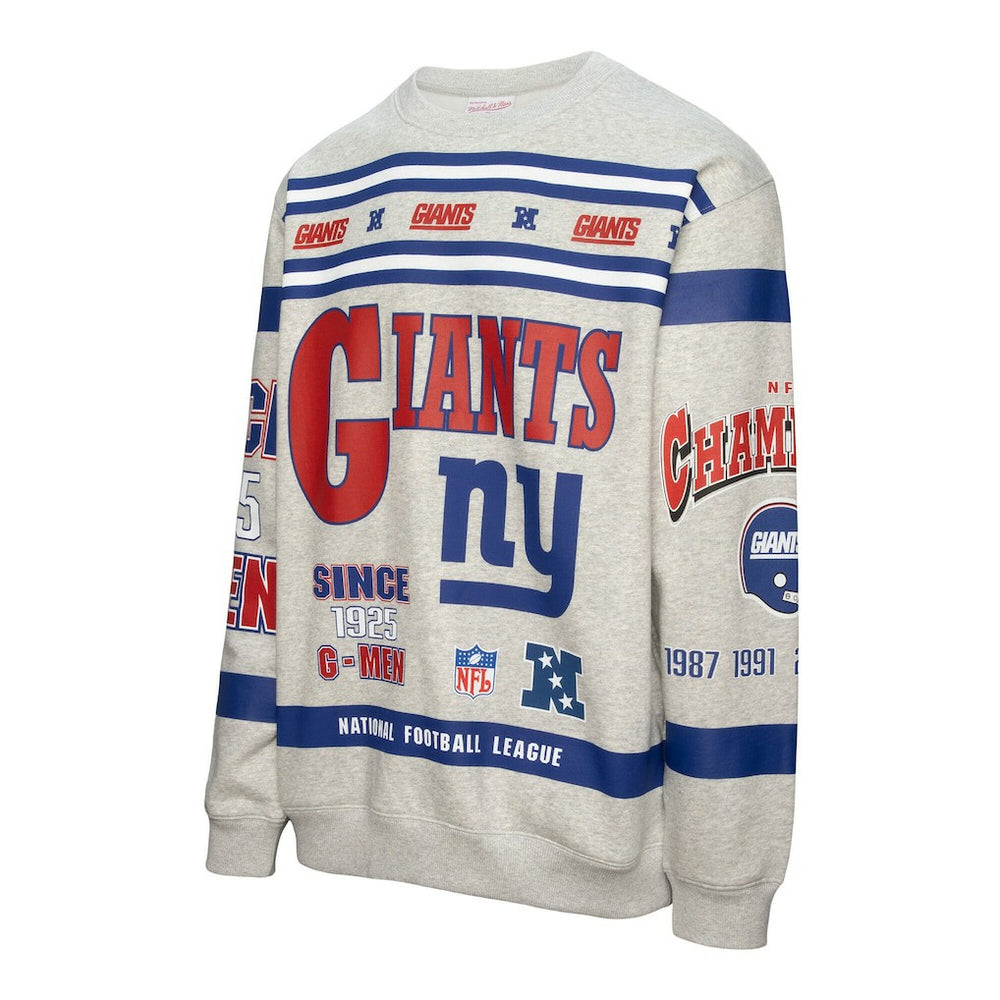 New York Giants All Over Print Vintage Fleece Crewneck Sweatshirt | NFL Hot