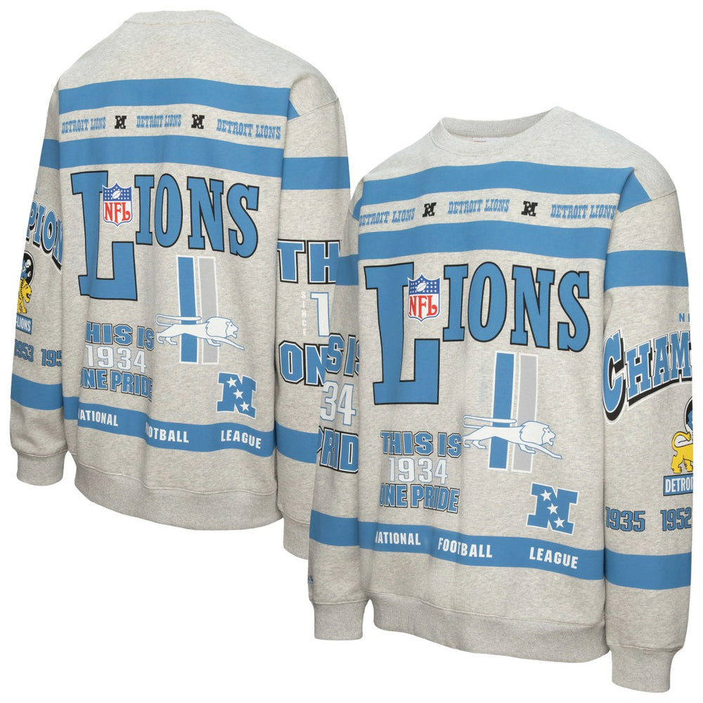 Detroit Lions All Over Print Vintage Fleece Crewneck Sweatshirt | NFL Outlet