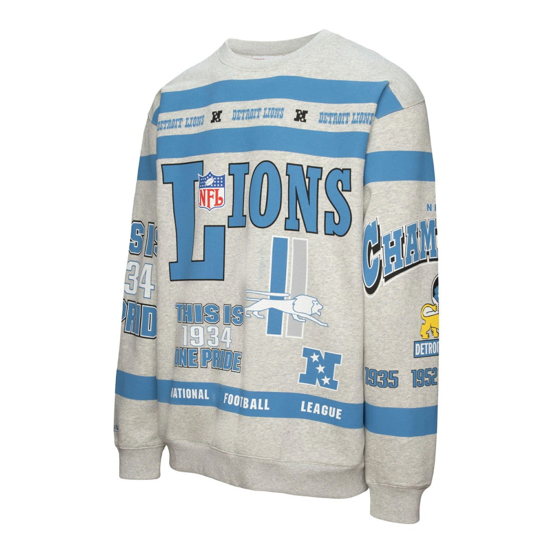 Detroit Lions All Over Print Vintage Fleece Crewneck Sweatshirt | NFL Outlet