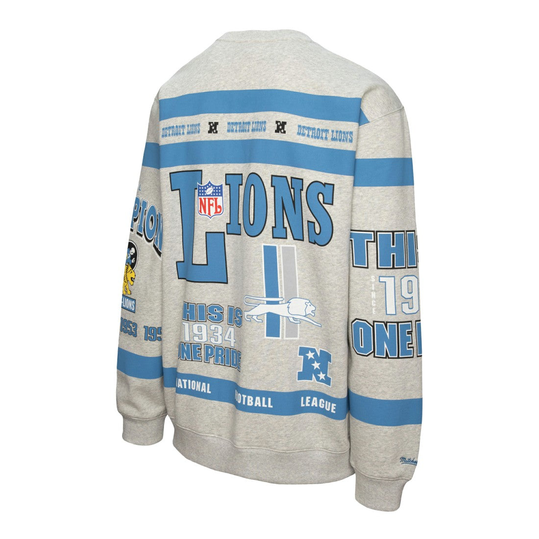 Detroit Lions All Over Print Vintage Fleece Crewneck Sweatshirt | NFL Outlet