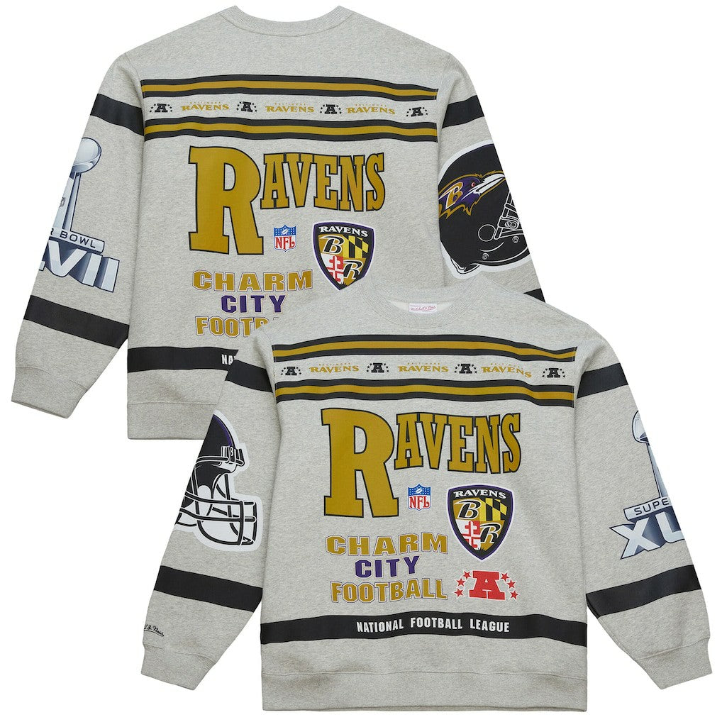 Baltimore Ravens All Over Print Vintage Fleece Crewneck Sweatshirt | NFL Near me