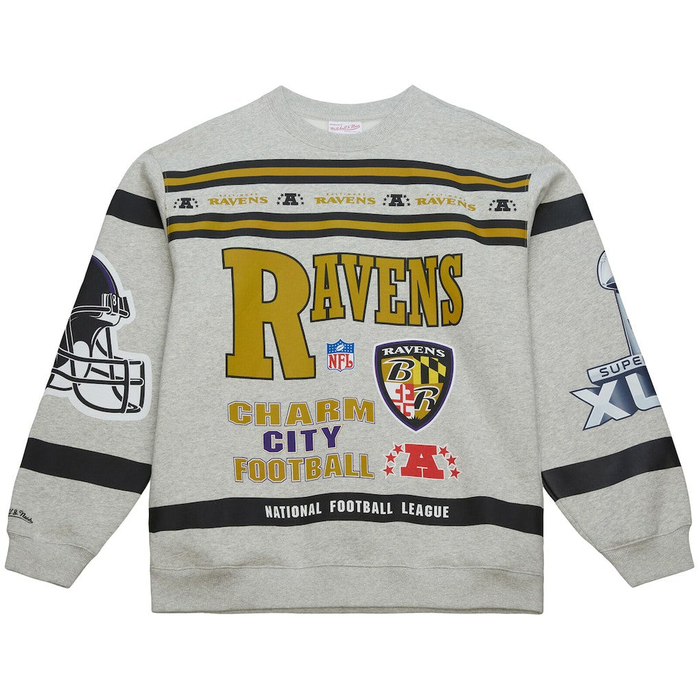 Baltimore Ravens All Over Print Vintage Fleece Crewneck Sweatshirt | NFL Near me