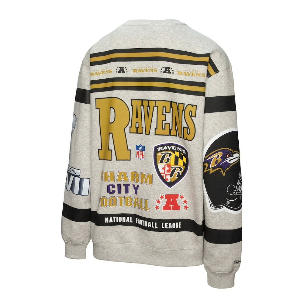 Baltimore Ravens All Over Print Vintage Fleece Crewneck Sweatshirt | NFL Near me
