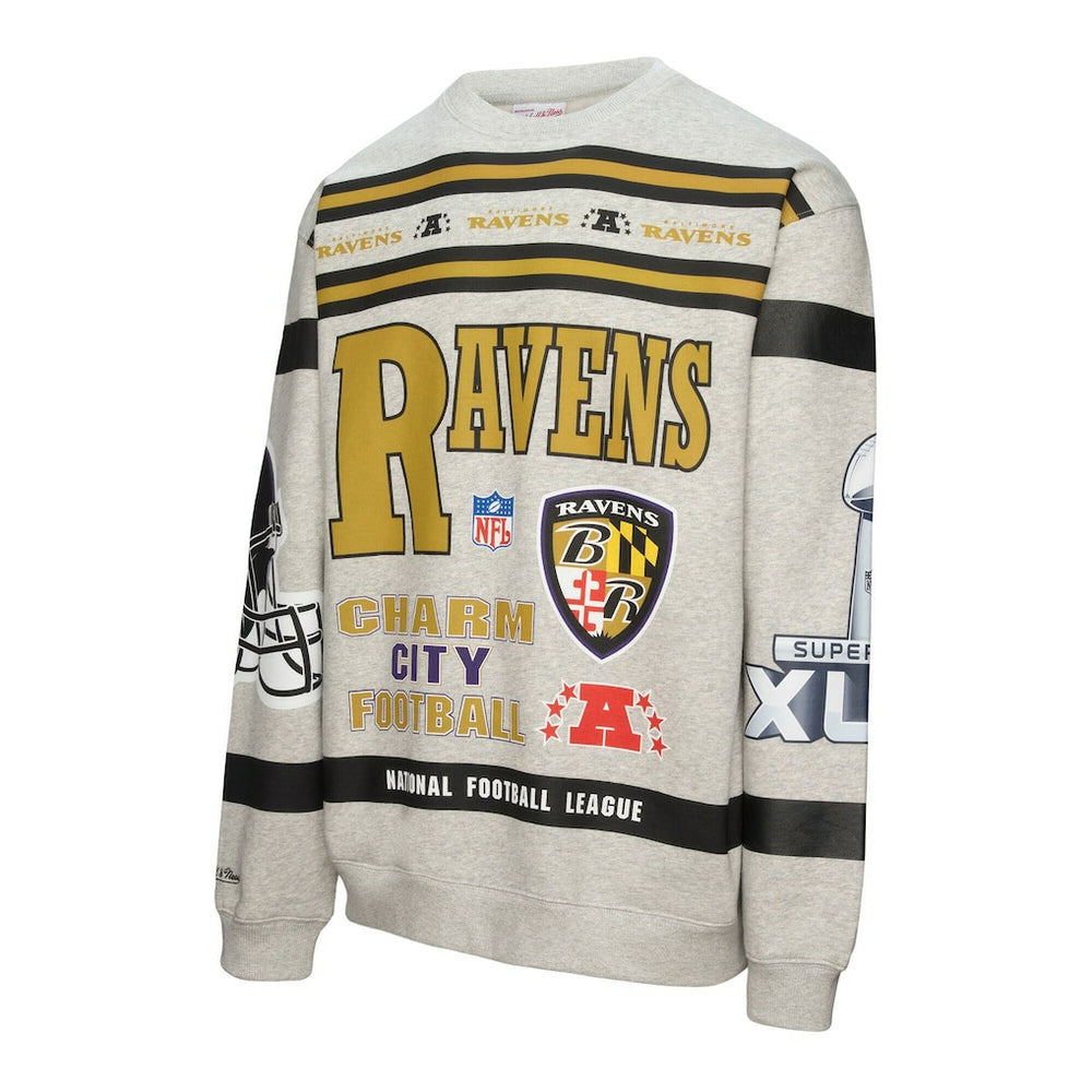 Baltimore Ravens All Over Print Vintage Fleece Crewneck Sweatshirt | NFL Near me