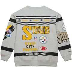 Pittsburgh Steelers All Over Print Vintage Fleece Crewneck Sweatshirt | NFL Outlet