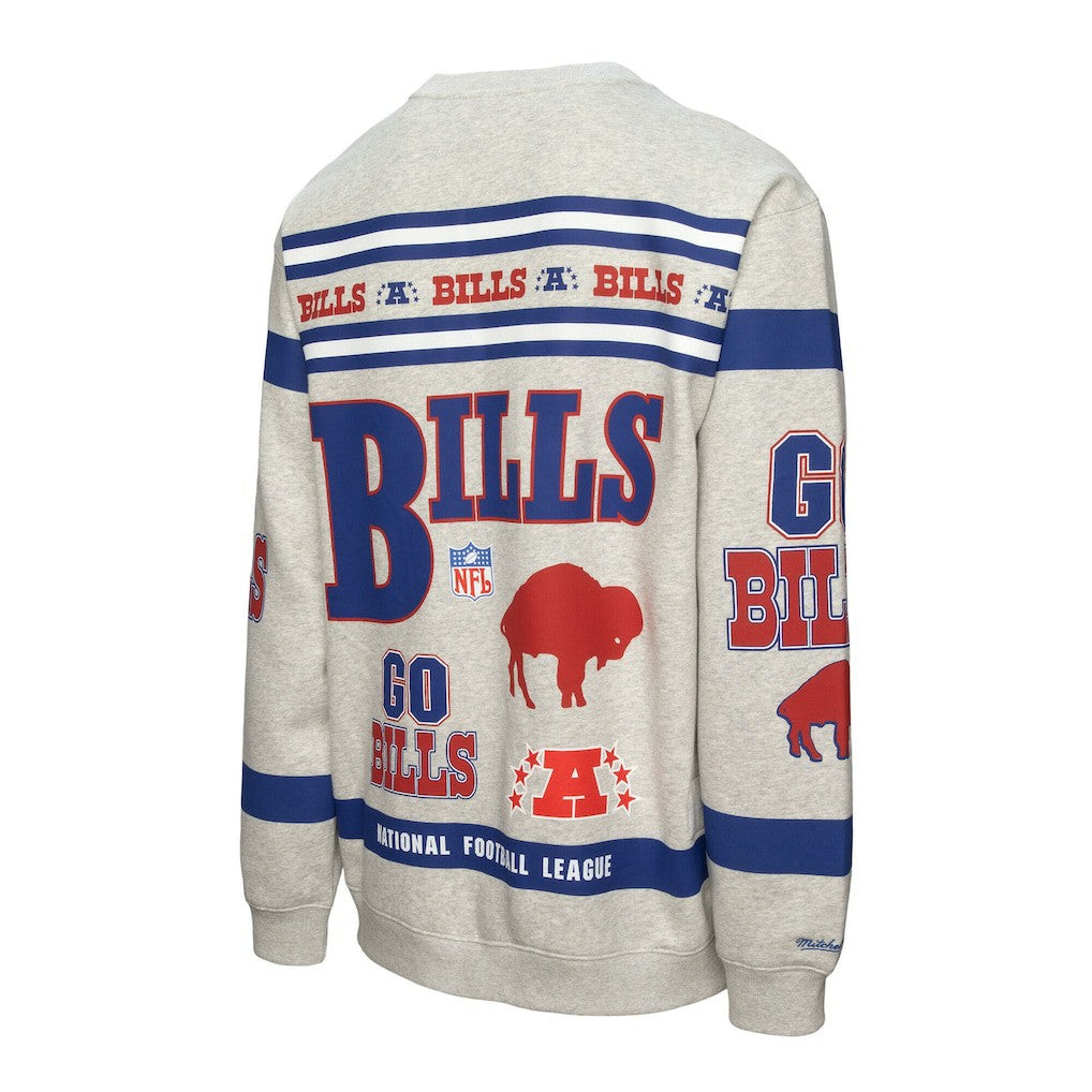 Buffalo Bills All Over Print Vintage Fleece Crewneck Sweatshirt | NFL Outlet