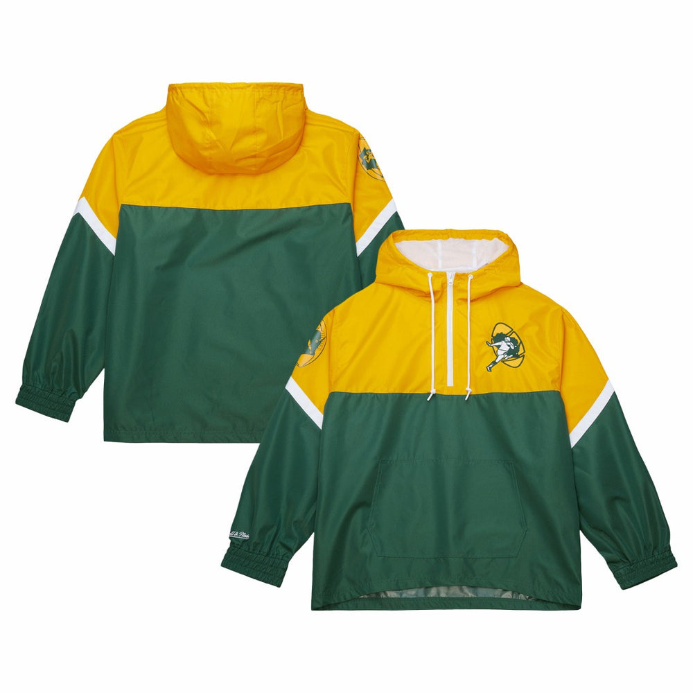 Green Bay Packers Tie Breaker Vintage Logo Lightweight Anorak Half-Zip Windbreaker | NFL Outlet