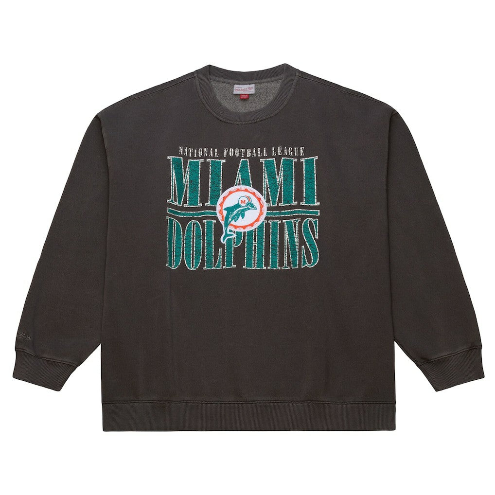 Miami Dolphins Downtown Crew Vintage Logo Sweatshirt | NFL Outlet