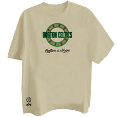 Khaki Boston Celtics Two Hype Worldwide Collection Premium T-Shirt | NBA