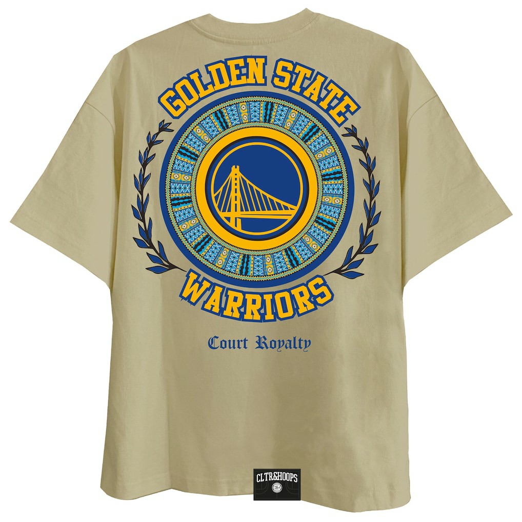 Khaki Golden State Warriors Two Hype Worldwide Collection Premium T-Shirt sale | NBA