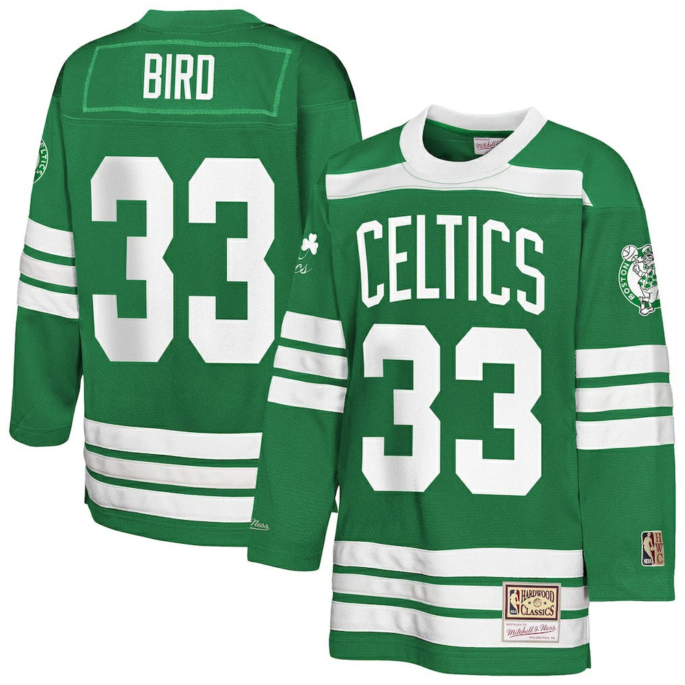 Kelly Green Larry Bird Boston Celtics Youth Maxxed Out 2.0 Fashion Hockey Jersey | NBA