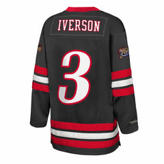 Black Allen Iverson Philadelphia 76ers Youth Maxxed Out 2.0 Fashion Hockey Jersey | NBA