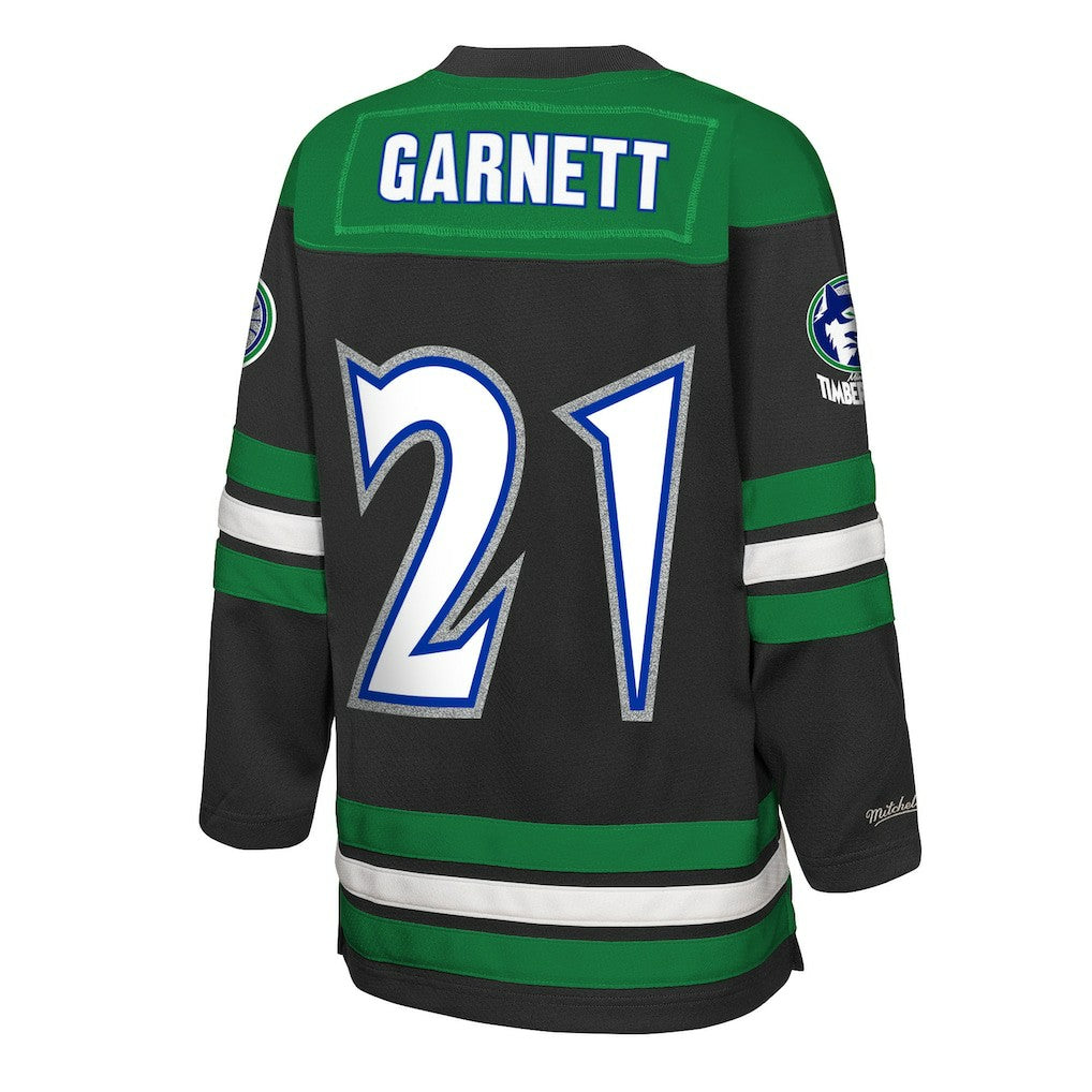 Black Kevin Garnett Minnesota Timberwolves Youth Maxxed Out 2.0 Fashion Hockey Jersey | NBA