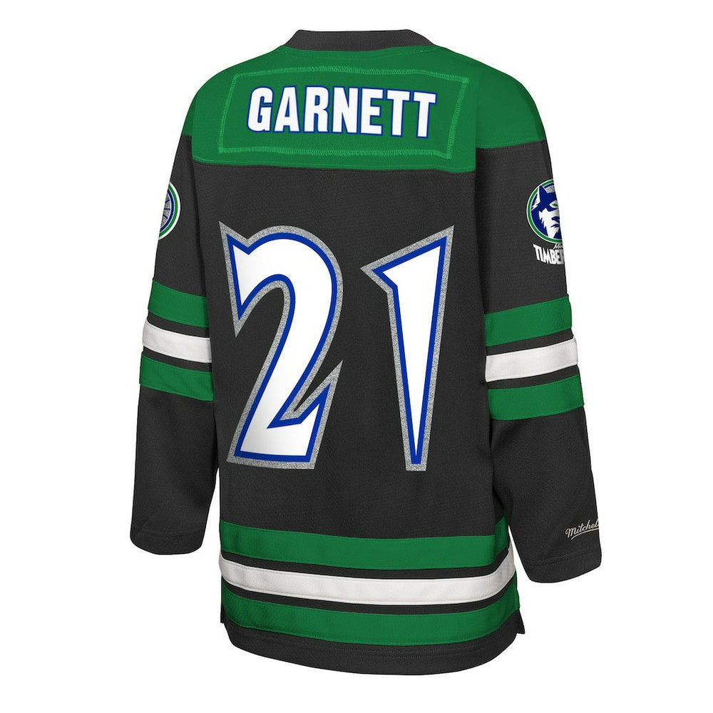 Black Kevin Garnett Minnesota Timberwolves Youth Maxxed Out 2.0 Fashion Hockey Jersey | NBA