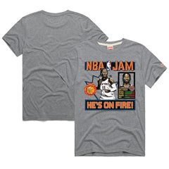 Gray Jalen Brunson New York Knicks Homage Unisex NBA Jam Tri-Blend T-Shirt | NBA