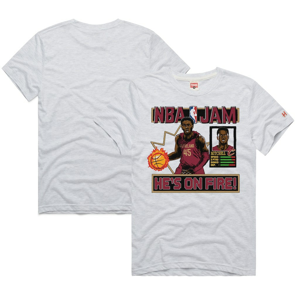 Ash Donovan Mitchell Cleveland Cavaliers Homage Unisex NBA Jam Tri-Blend T-Shirt sale | NBA