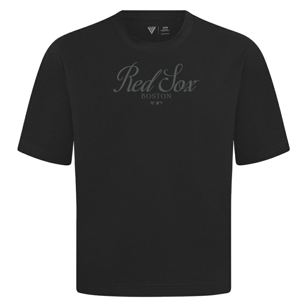 Boston Red Sox Levelwear Ethereal Oversized Luxe Signature Knit T-Shirt - MLB T-shirts
