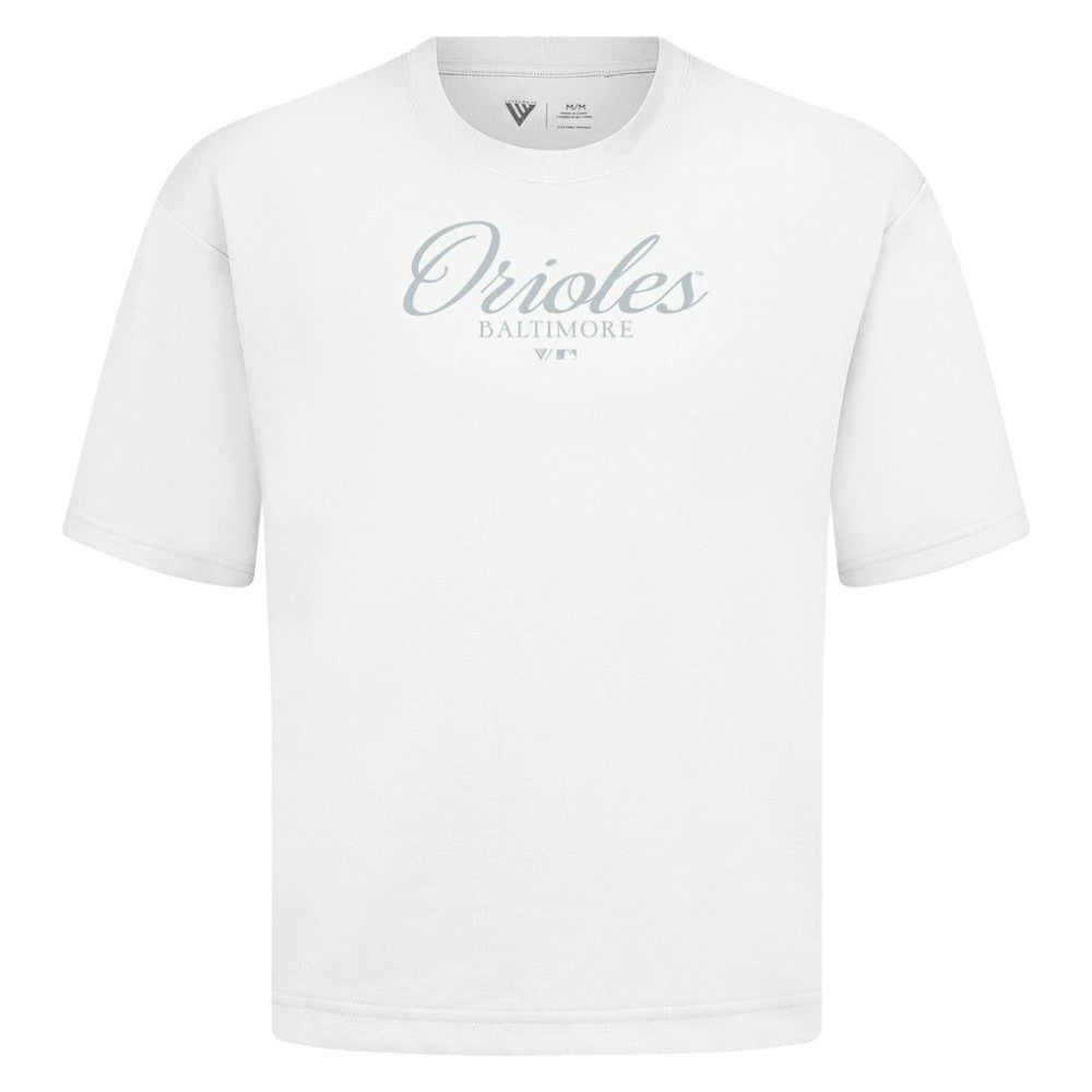 Baltimore Orioles Levelwear Ethereal Oversized Luxe Signature Knit T-Shirt - MLB T-shirts