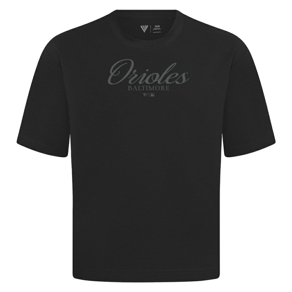 Baltimore Orioles Levelwear Ethereal Oversized Luxe Signature Knit T-Shirt - MLB T-shirts