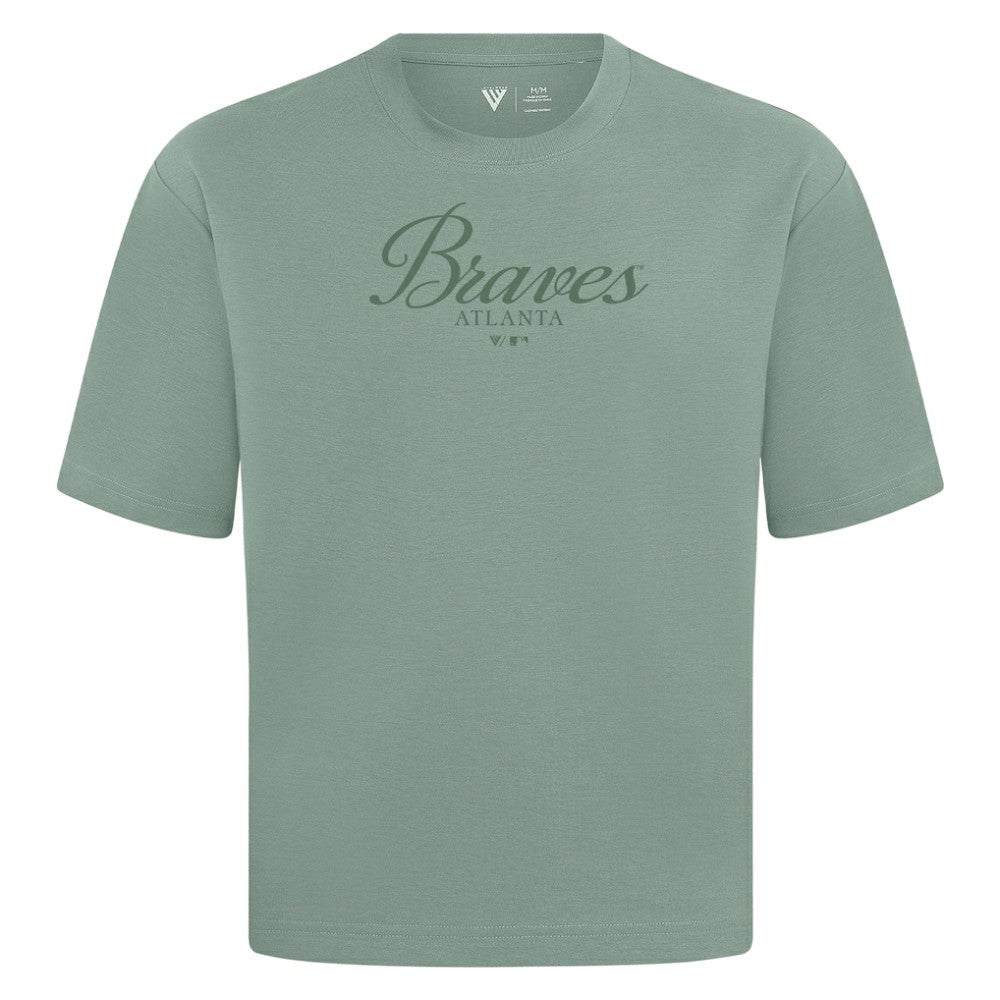 Atlanta Braves Levelwear Ethereal Oversized Luxe Signature Knit T-Shirt - MLB T-shirts