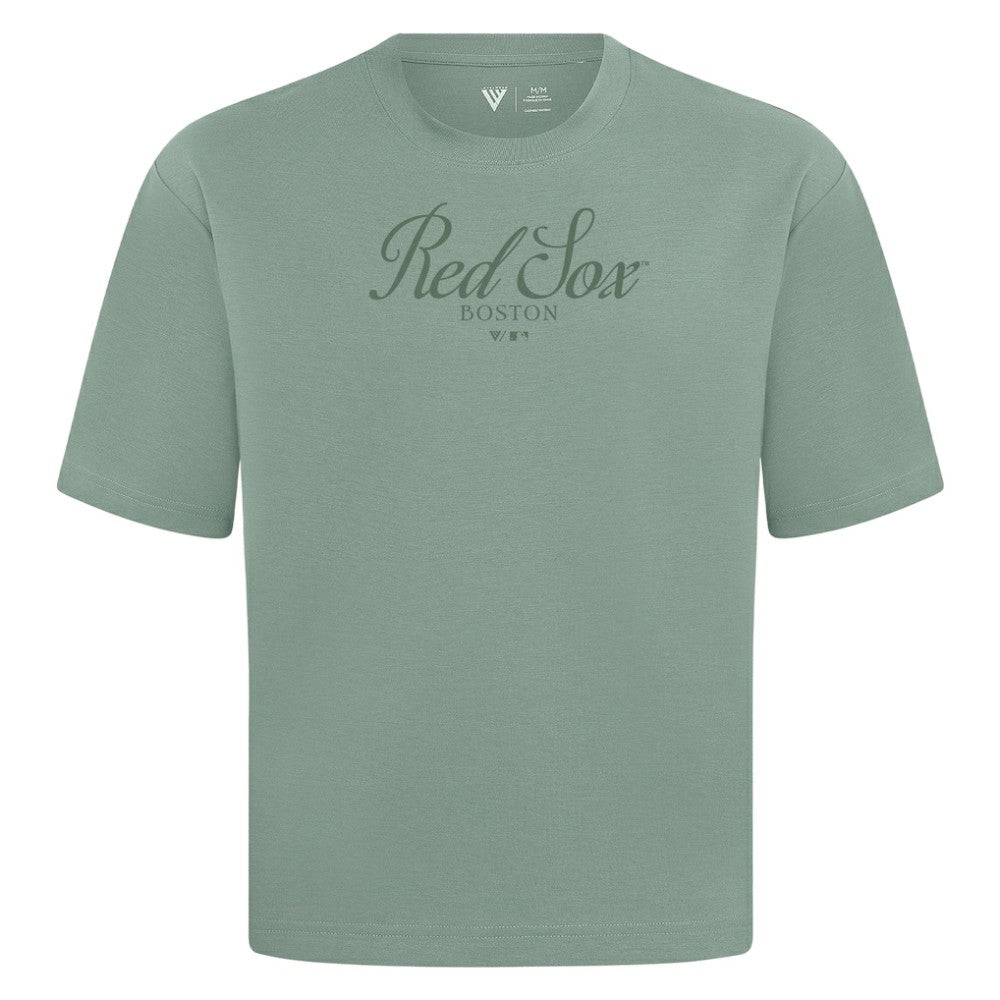 Boston Red Sox Levelwear Ethereal Oversized Luxe Signature Knit T-Shirt - MLB T-shirts