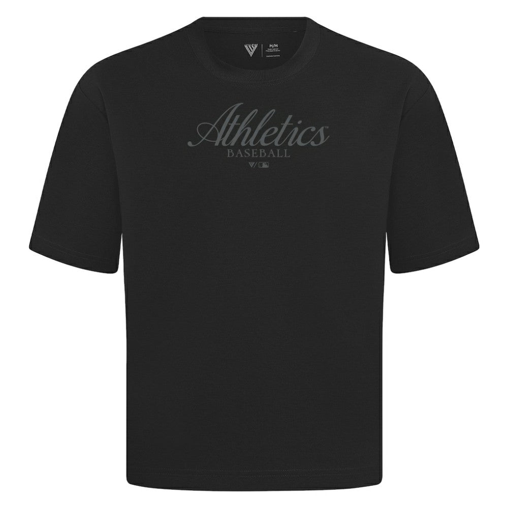 Athletics Levelwear Ethereal Oversized Luxe Signature Knit T-Shirt - MLB T-shirts